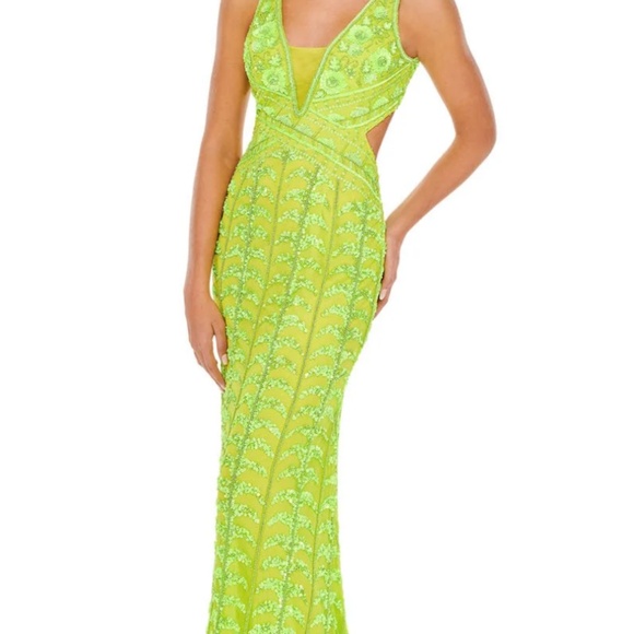 Rachel Allan Neon Green Prom Dress Size 6 - Picture 1 of 14